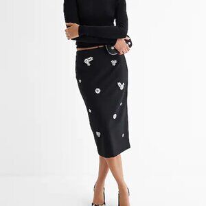 nwt EXPRESS JEWELED super high waisted pencil skirt 0
